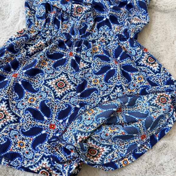 Show Me Your Mumu Blue Paisley Mandala Rosarita Romper XS - Picture 4 of 8